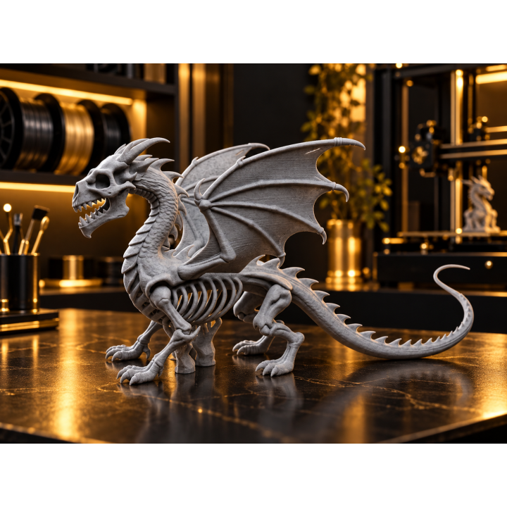 Skelett-Drache 3D-Druck | Fantasy Deko & Sammlerfigur | G-Print3D