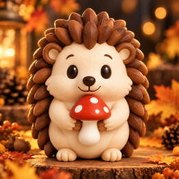 Igel mit Fliegenpilz als 3D-Druck | G-Print3D