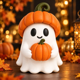 Kürbisgeist mit Kürbis – Halloween Deko | G-Print3D