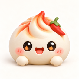 Kawaii Chili-Bao als 3D-Druck Figur | G-Print3D
