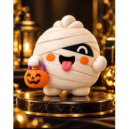 Kawaii Mumie mit Kürbiseimer | Halloween 3D-Druck | G-Print3D