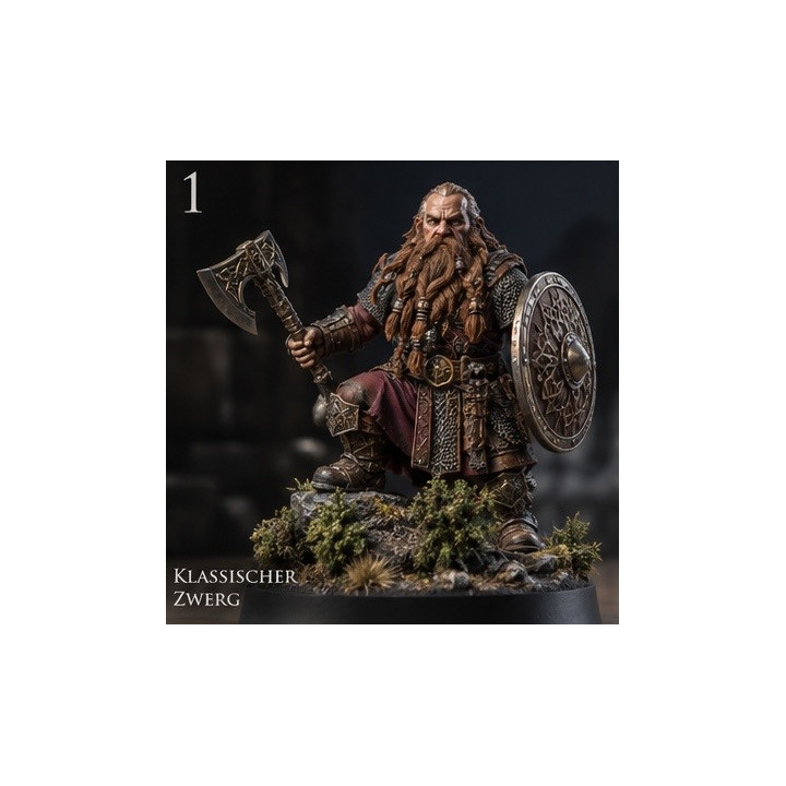 Tabletop-Figur Zwerg unbemalt | 3D-Druck | G-Print3D