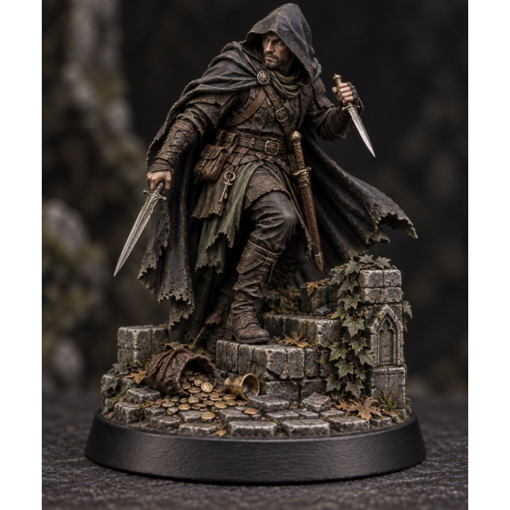 Tabletop-Figur Dieb unbemalt | 3D-Druck | G-Print3D