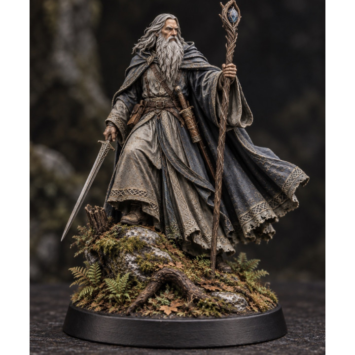 Tabletop-Figur Zauberer unbemalt | 3D-Druck | G-Print3D