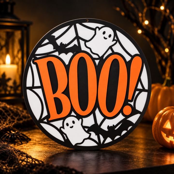 Halloween Deko BOO! für Wand, Tür & Fenster | 3D-Druck | G-Print3D
