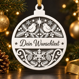 Personalisierte Weihnachtsschmuck Vögel & Tannenzweige | G-Print3D