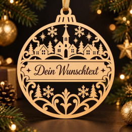 Personalisierte Weihnachtsschmuck Winterdorf / Kirche – 3D-Druck
