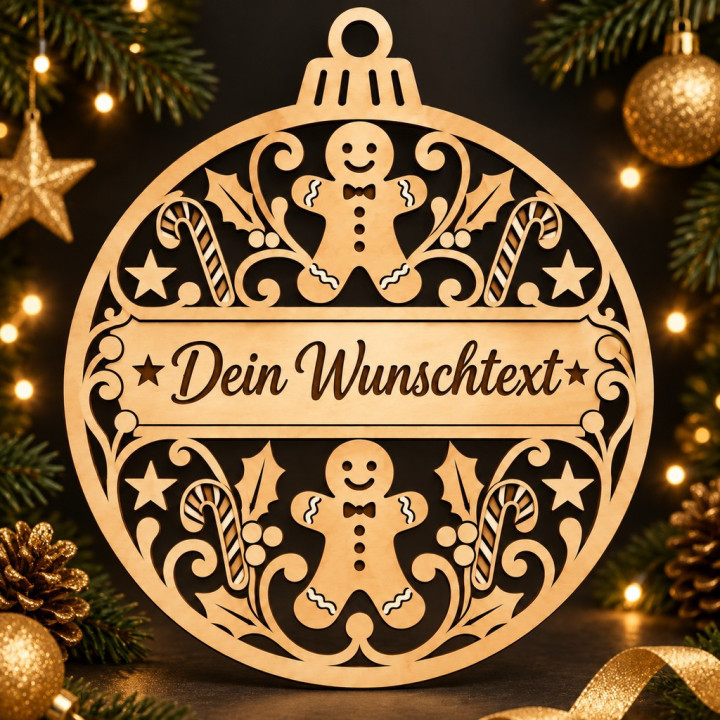 Personalisierte Weihnachtsschmuck Lebkuchen | 3D-Druck | G-Print3D