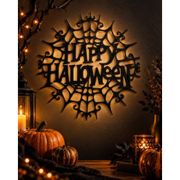 Happy Halloween Deko im Spinnennetz Design | 3D-Druck | G-Print3D